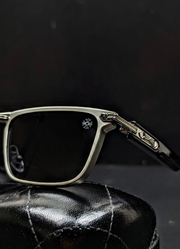 02 Chrome Hearts 3519 Black & Silver Designer Luxury Sunglasses