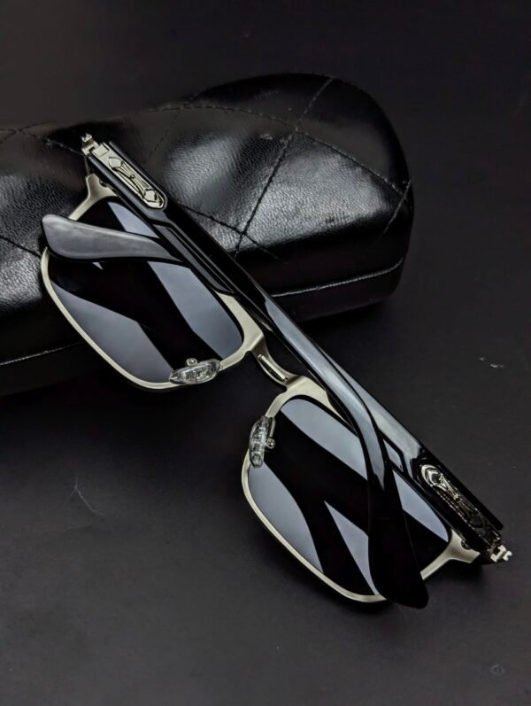03 Chrome Hearts 3519 Black & Silver Designer Luxury Sunglasses