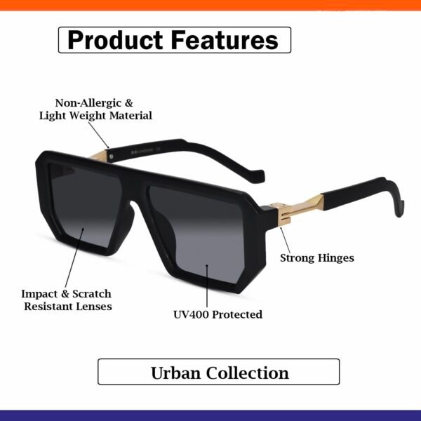 61q8Yr1YoBL._UL1500_2 Marc Jacobs Original Full Rim Rectangle Sunglasses for Men - Latest Stylish Design with 100% UV Protection