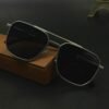 Luxury Emporio Armani Metal Aviator Sunglasses (Black Lens)